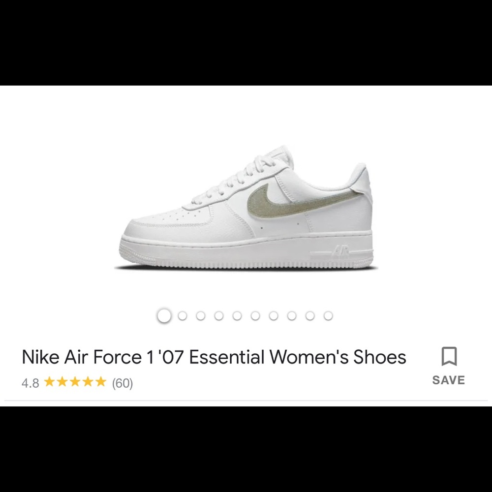 Nike woman’s Air Force one with pale green stripe